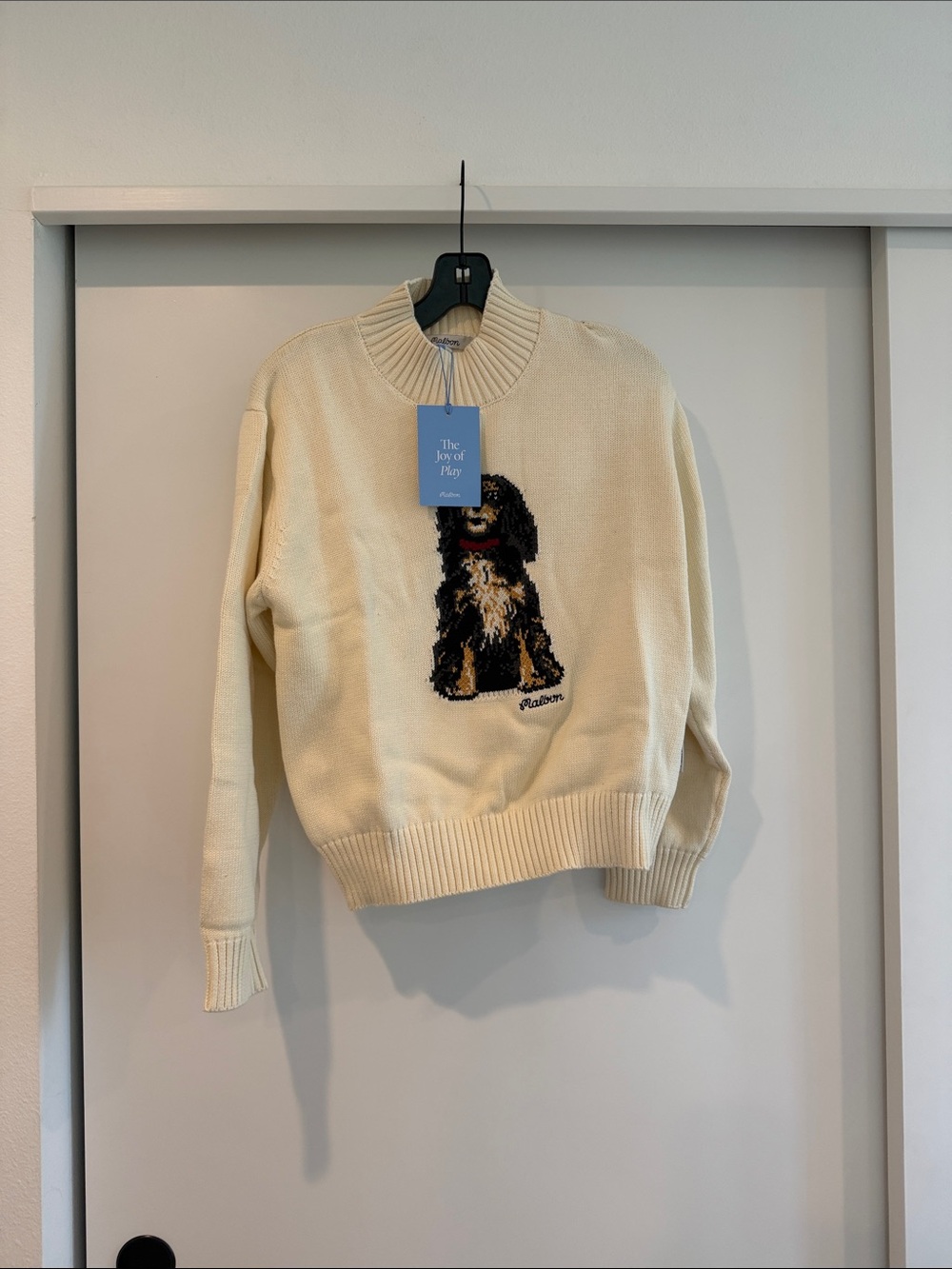 The Joy of Play Cream Dog-Graphic Sweater